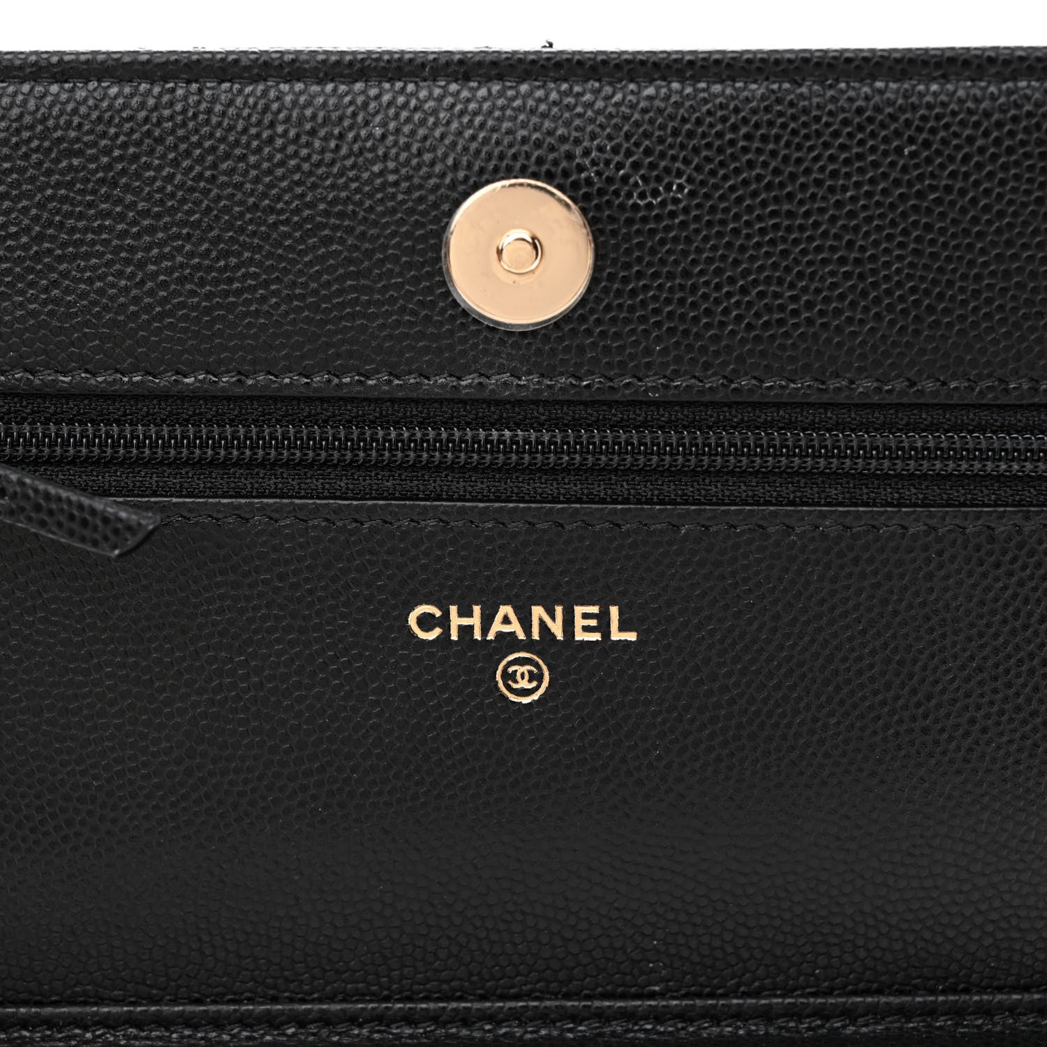 Chanel Caviar Quilted Crystal CC Wallet On Chain WOC Black 6 of 11