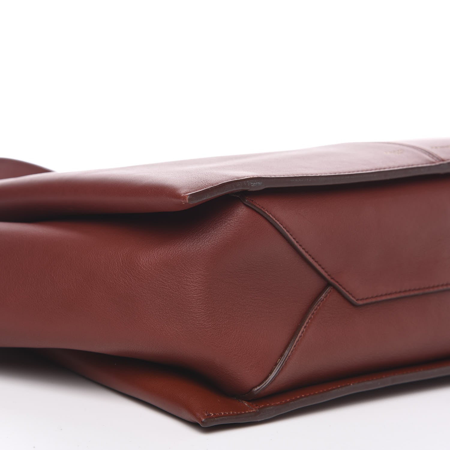 Celine Calfskin Medium Tri-Fold Bag Red Wood 6 of 11
