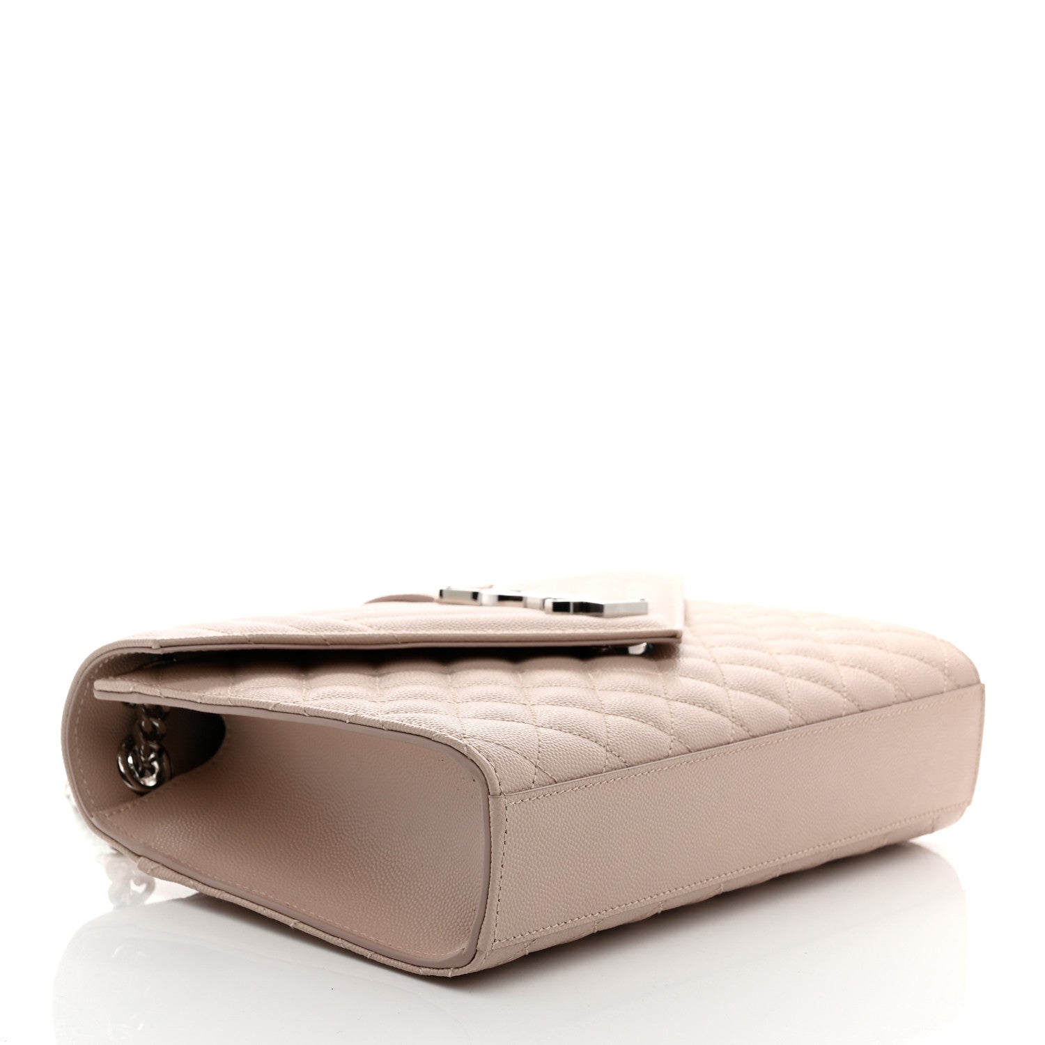 Saint Laurent Grain De Poudre Textured Mixed Matelasse Medium Triquilt Monogram Satchel Marble Pink 4 of 11