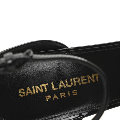 Saint Laurent Patent Calfskin Opyum 110 Sandals 38 Black Gold 8 of 9