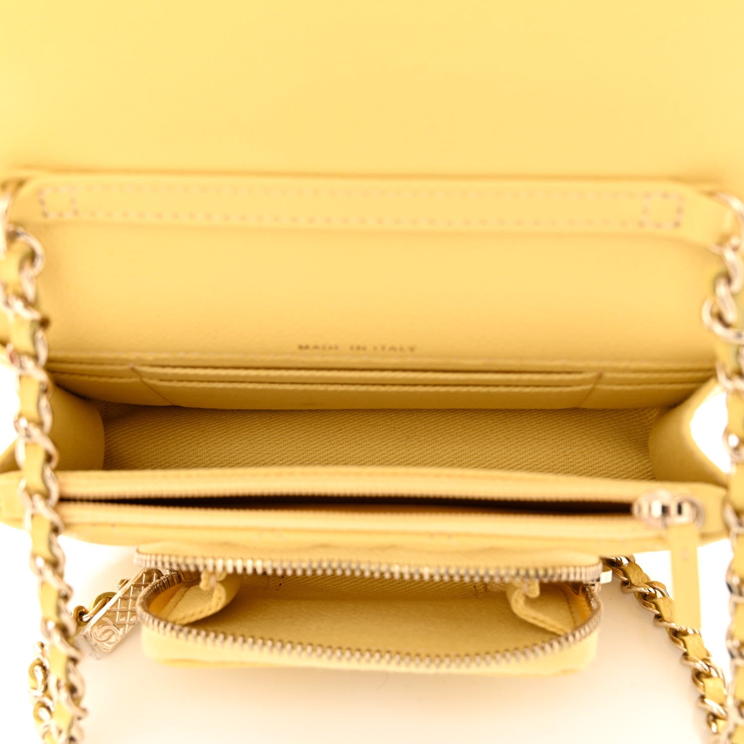 Chanel Caviar Quilted Business Affinity Clutch With Chain Flap Yellow 5 of 11