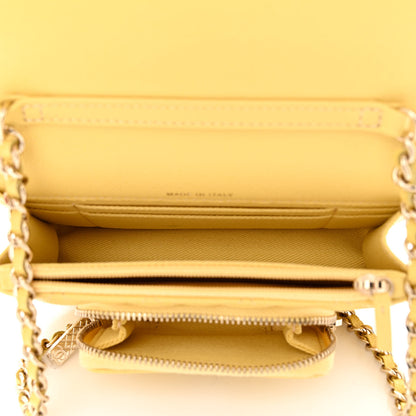 Chanel Caviar Quilted Business Affinity Clutch With Chain Flap Yellow 5 of 11