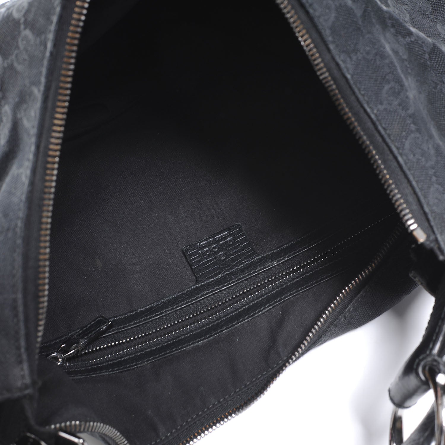 Gucci Monogram GG Medium Horsebit Chain Hobo Black 5 of 7