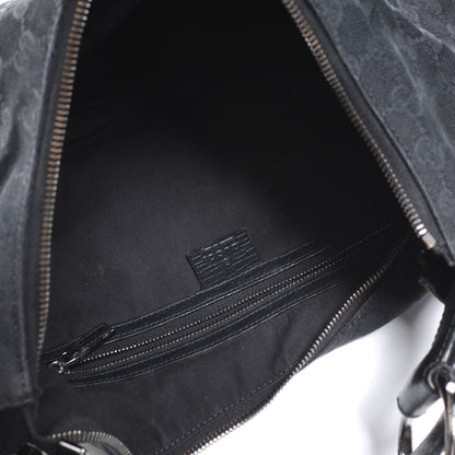 Gucci Monogram GG Medium Horsebit Chain Hobo Black 5 of 7