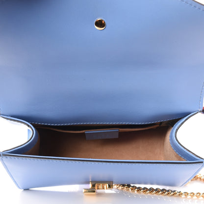 Gucci Calfskin Mini Sylvie Chain Shoulder Bag Clear Sky Blue 4 of 18