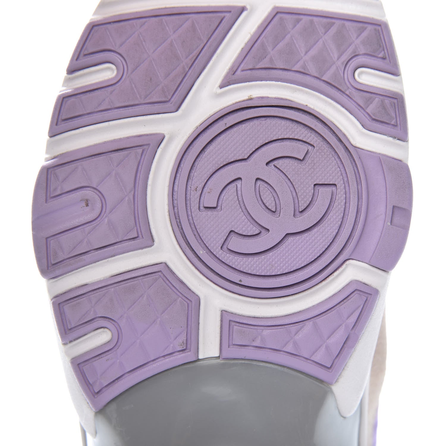 Chanel Nylon Lambskin Suede Calfskin CC Sneakers 36 Green Purple Pink 9 of 11