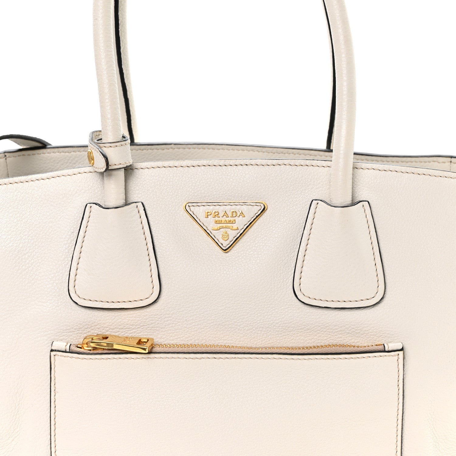 Prada Vitello Daino Shopping Tote Talco 8 of 10