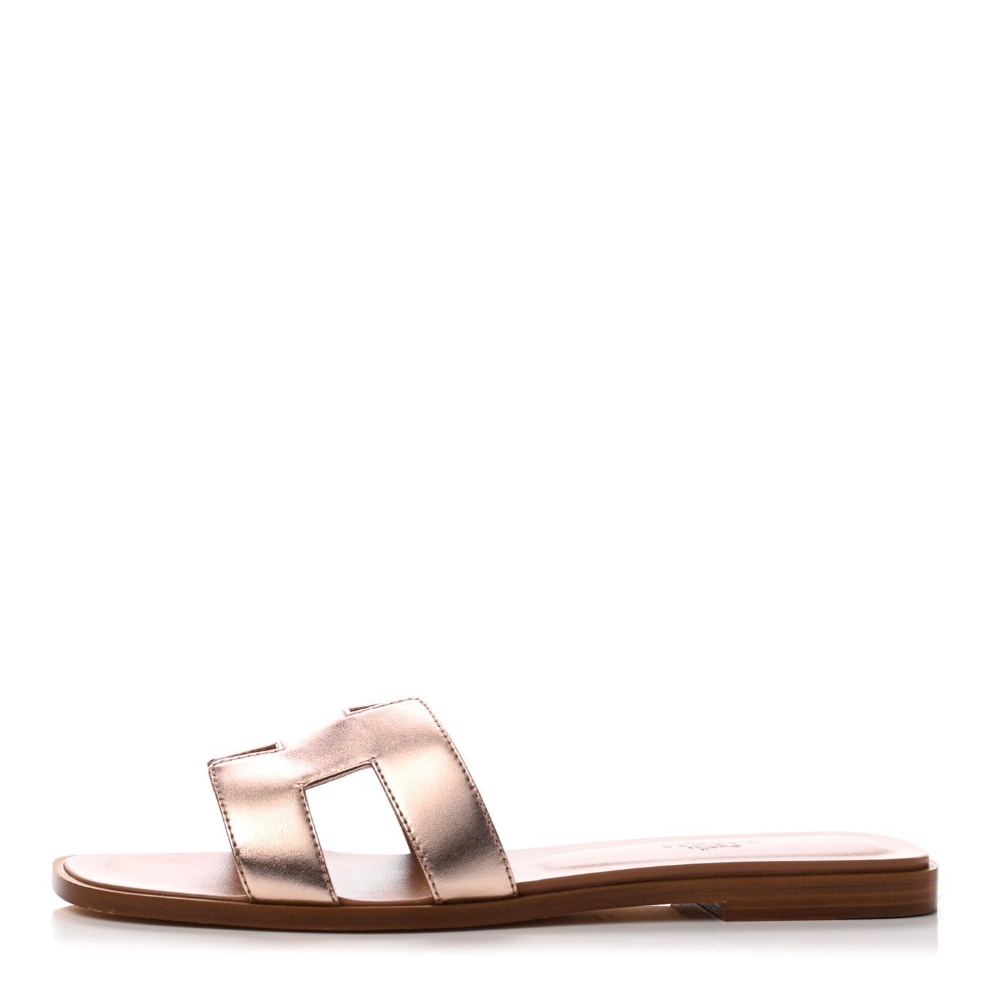 Metallic Nappa Oran Sandals 38.5 Rose Dore