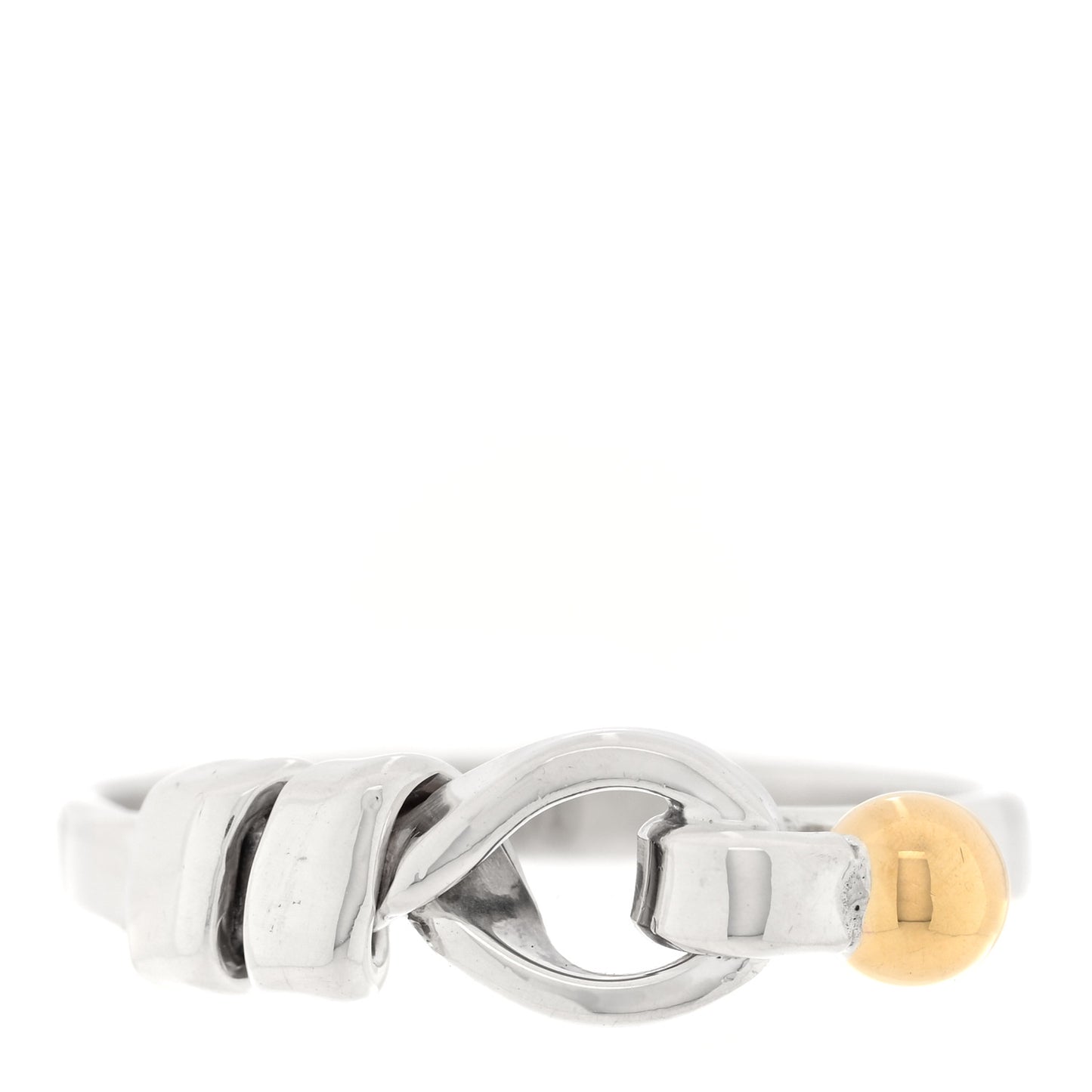 Sterling Silver 18K Yellow Gold Loop Ring 54 6.75
