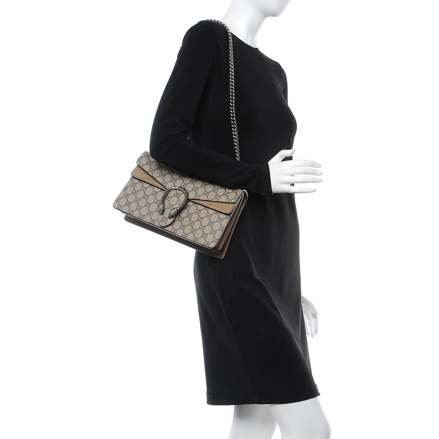GG Supreme Monogram Small Dionysus Shoulder Bag Taupe
