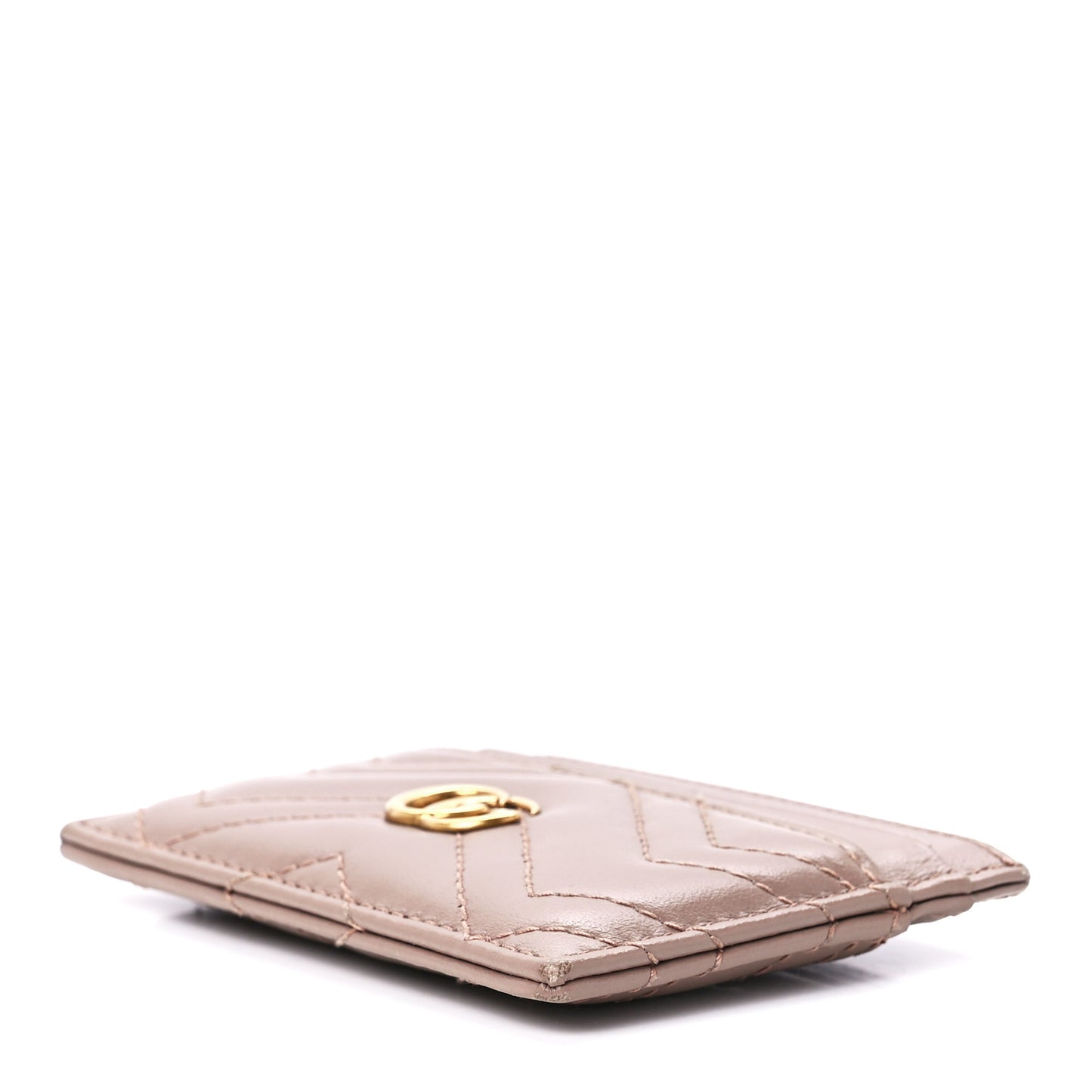 Calfskin Matelasse GG Marmont Card Holder Porcelain Rose