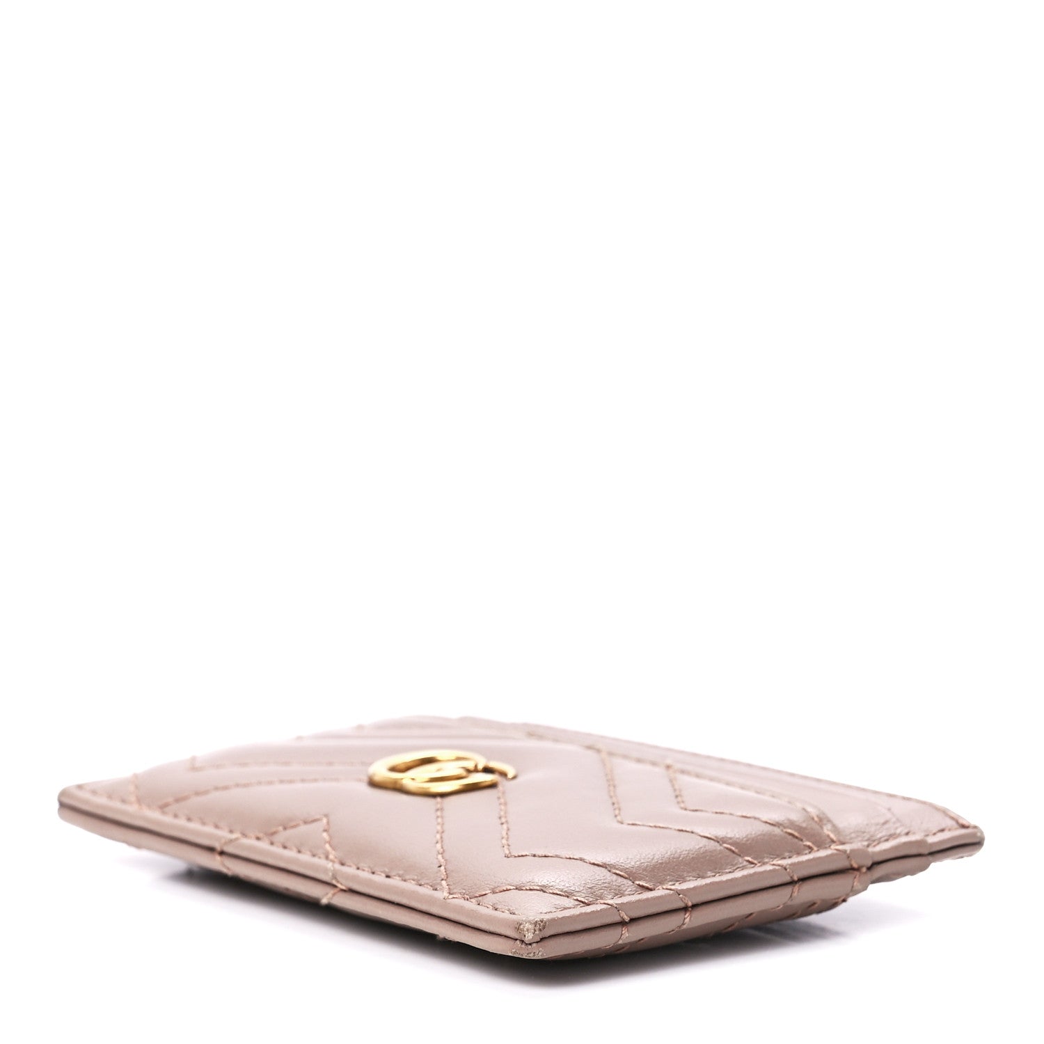 Gucci Calfskin Matelasse GG Marmont Card Holder Porcelain Rose 8 of 11