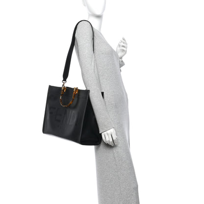 Fendi Vitello King Plexiglass Medium Fendi Sunshine Shopper Tote Black 2 of 14