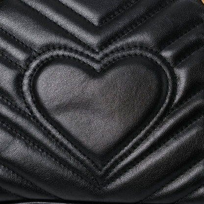 Gucci Calfskin Matelasse Mini GG Marmont Shoulder Bag Black 22 of 25