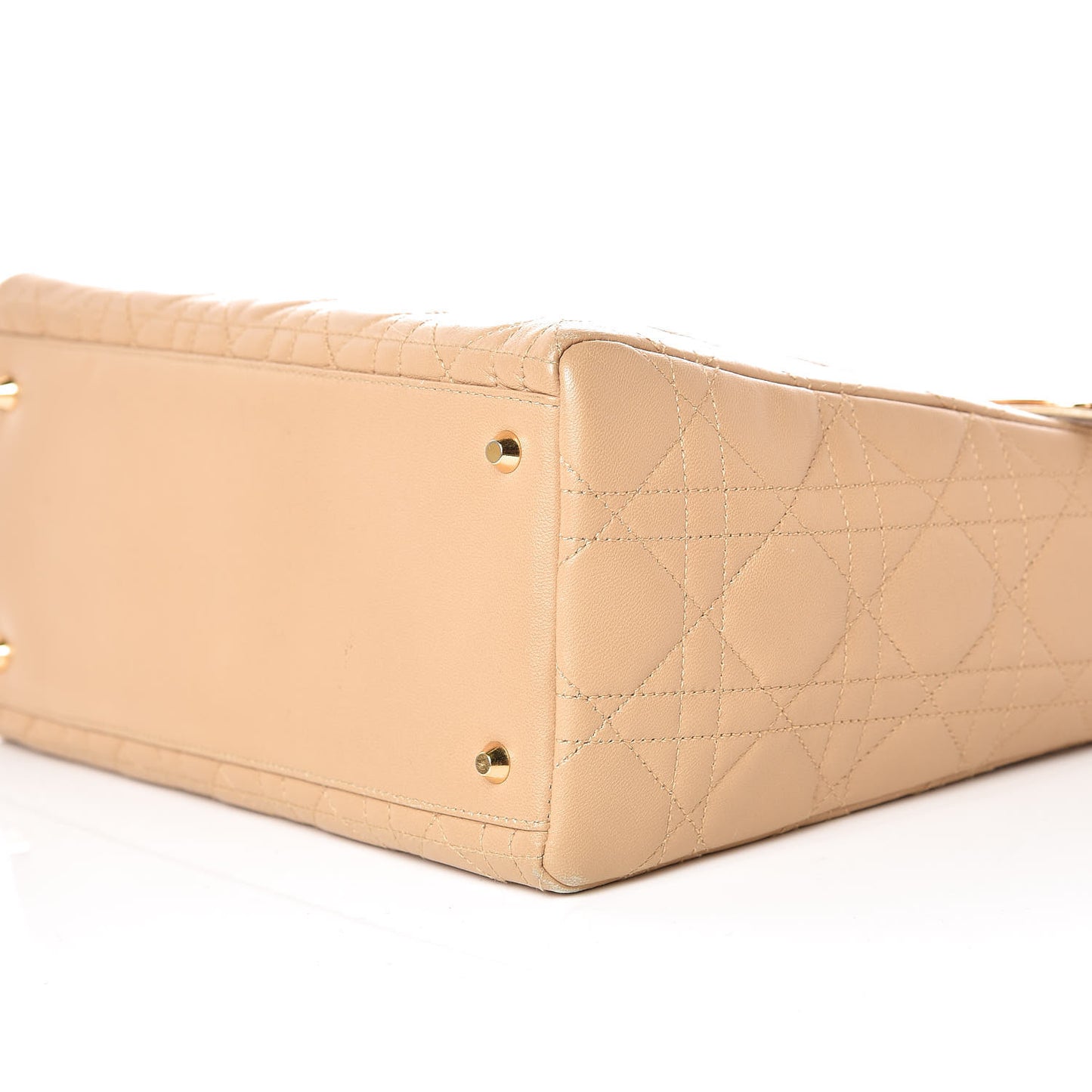 Lambskin Cannage Medium Lady Dior Beige