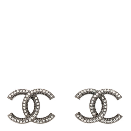 Chanel Ruthenium Crystal CC Earrings 1 of 5