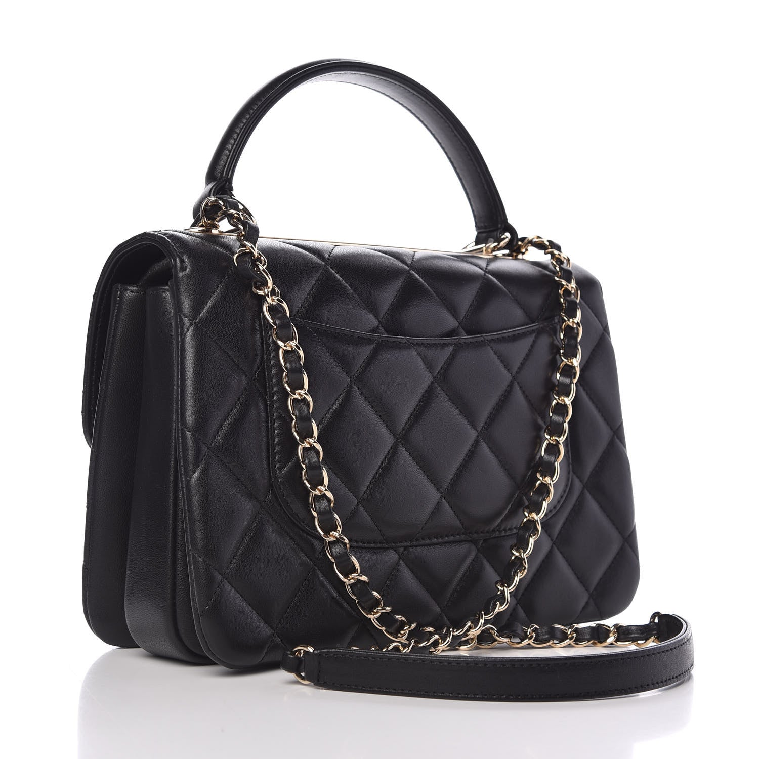 Chanel Lambskin Quilted Small Trendy CC Dual Handle Flap Bag Black 3 of 12