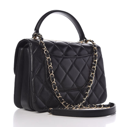 Chanel Lambskin Quilted Small Trendy CC Dual Handle Flap Bag Black 3 of 12
