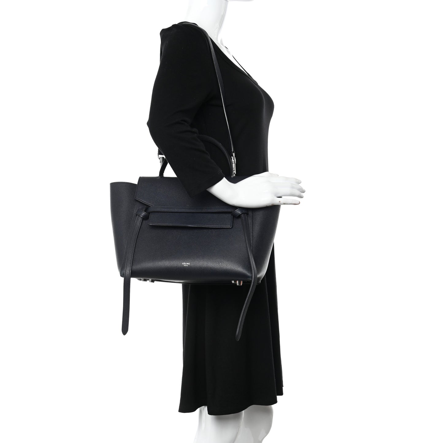 Grained Calfskin Mini Belt Bag Navy