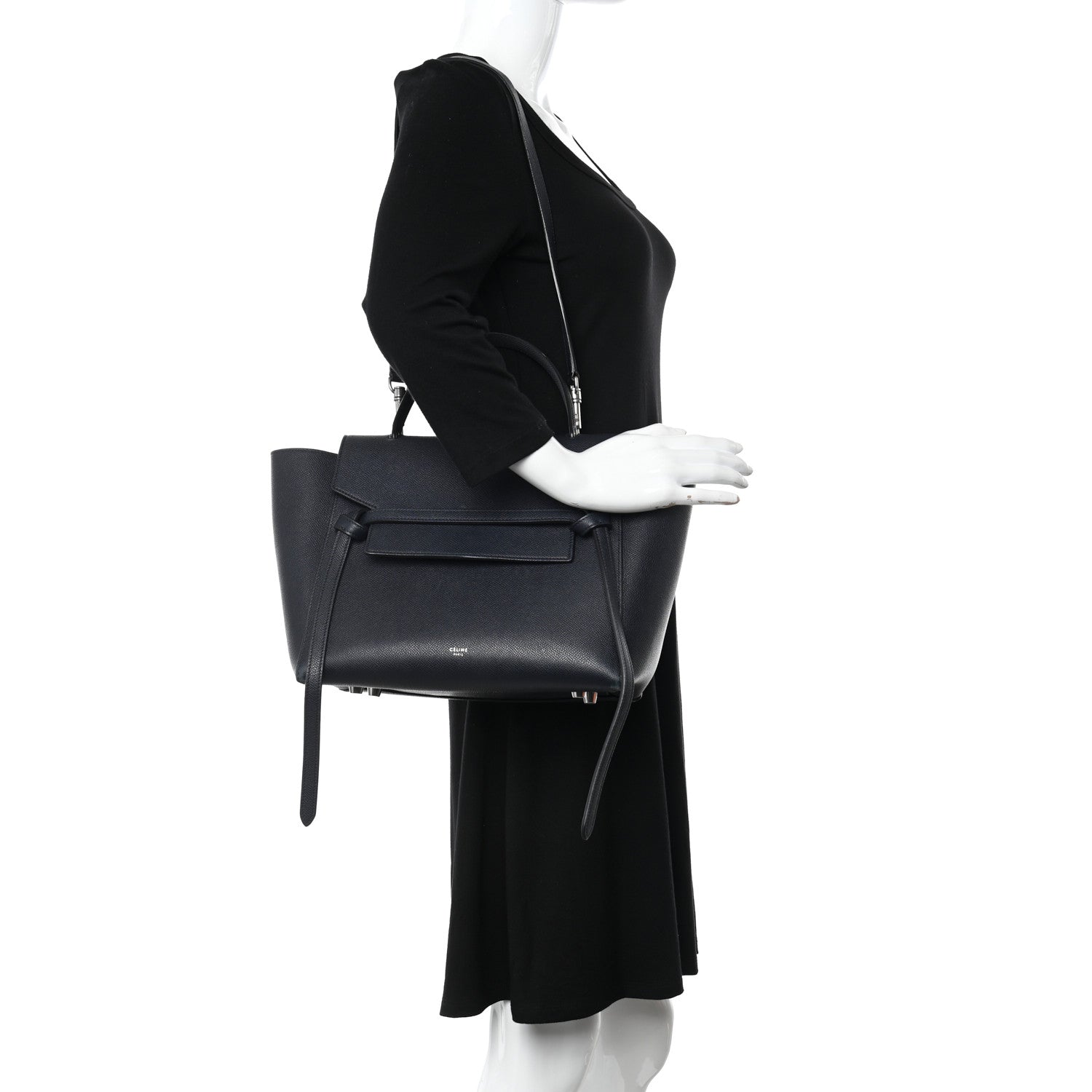 Celine Grained Calfskin Mini Belt Bag Navy 2 of 17