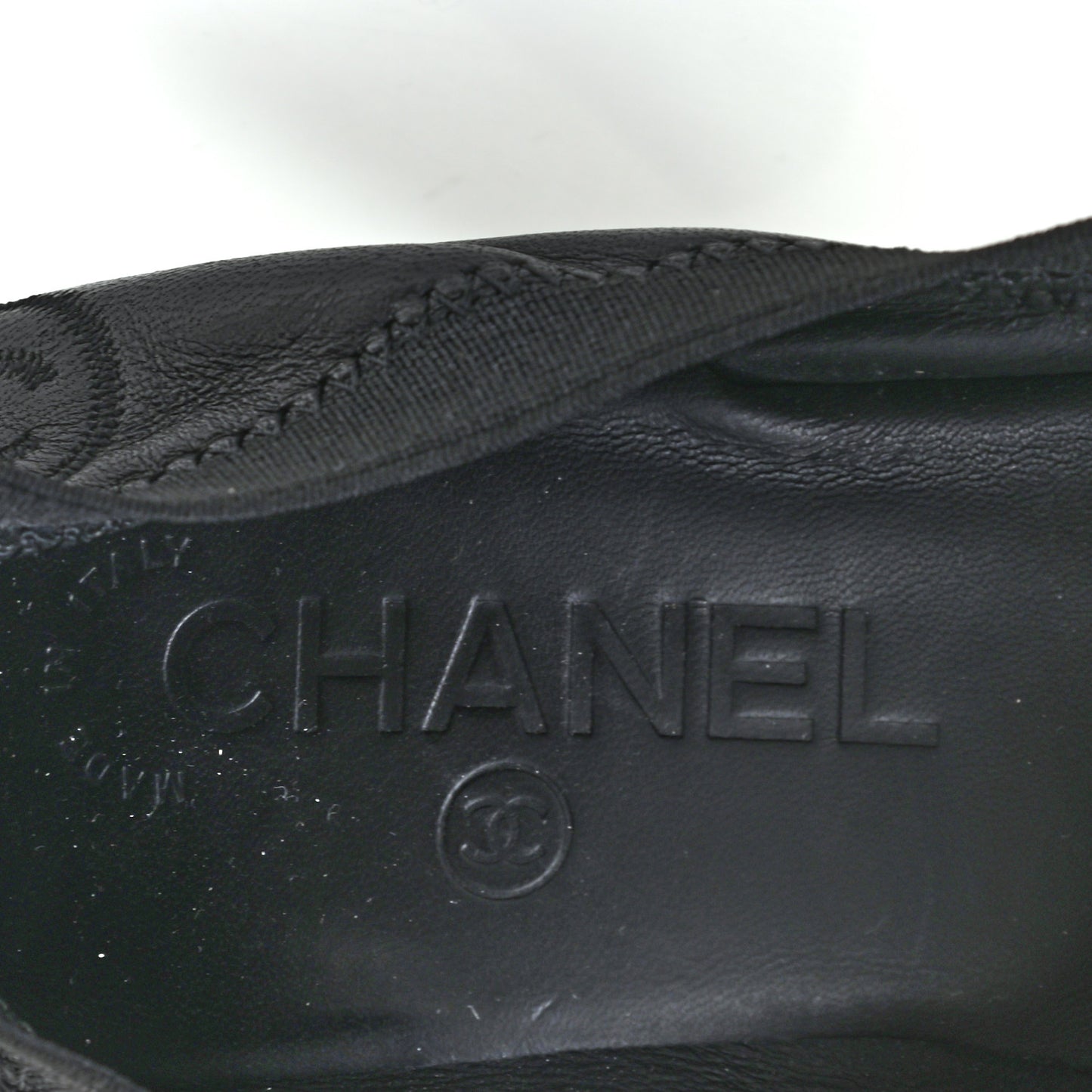 Lambskin Patent CC Elastic Cap Toe Ballerina Pumps 37 Black
