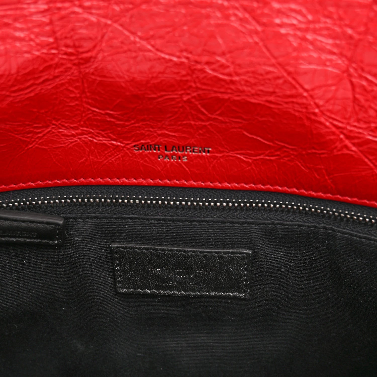 Saint Laurent Crinkled Calfskin Matelasse Monogram Medium Niki Chain Satchel Rouge Eros 6 of 9