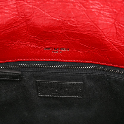 Saint Laurent Crinkled Calfskin Matelasse Monogram Medium Niki Chain Satchel Rouge Eros 6 of 9
