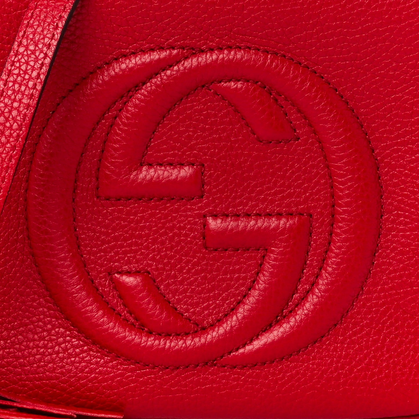 Pebbled Calfskin Small Soho Disco Bag Vibrant Red