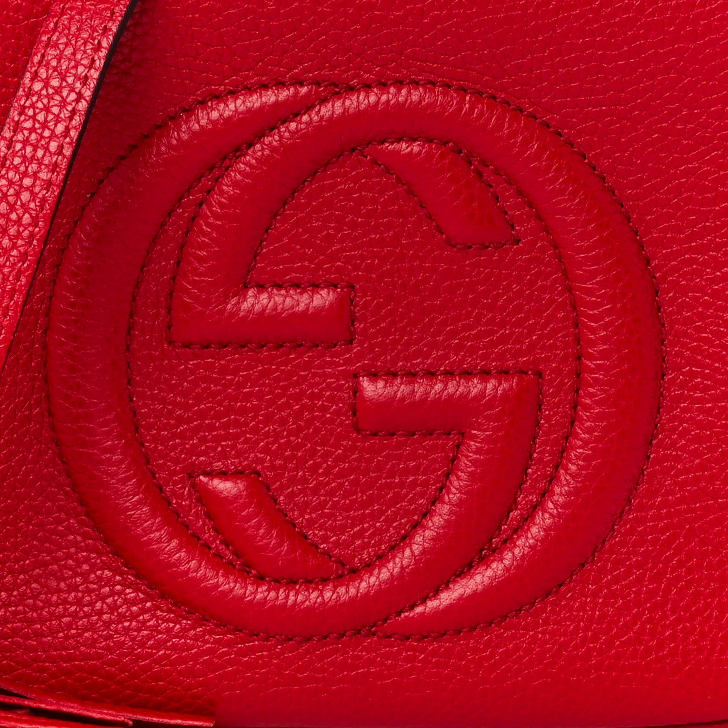 Gucci Pebbled Calfskin Small Soho Disco Bag Vibrant Red 9 of 11