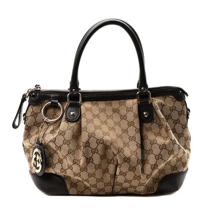Gucci Monogram Medium Sukey Top Handle Dark Brown 1 of 10