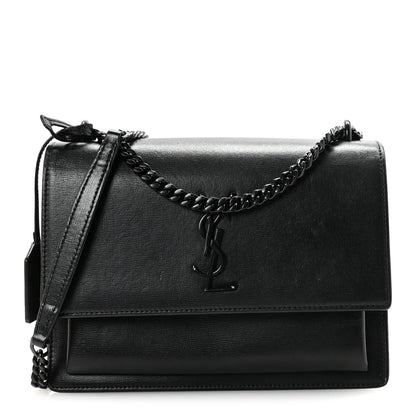 Saint Laurent Calfskin Medium Monogram Monochrome Sunset  Black 1 of 10