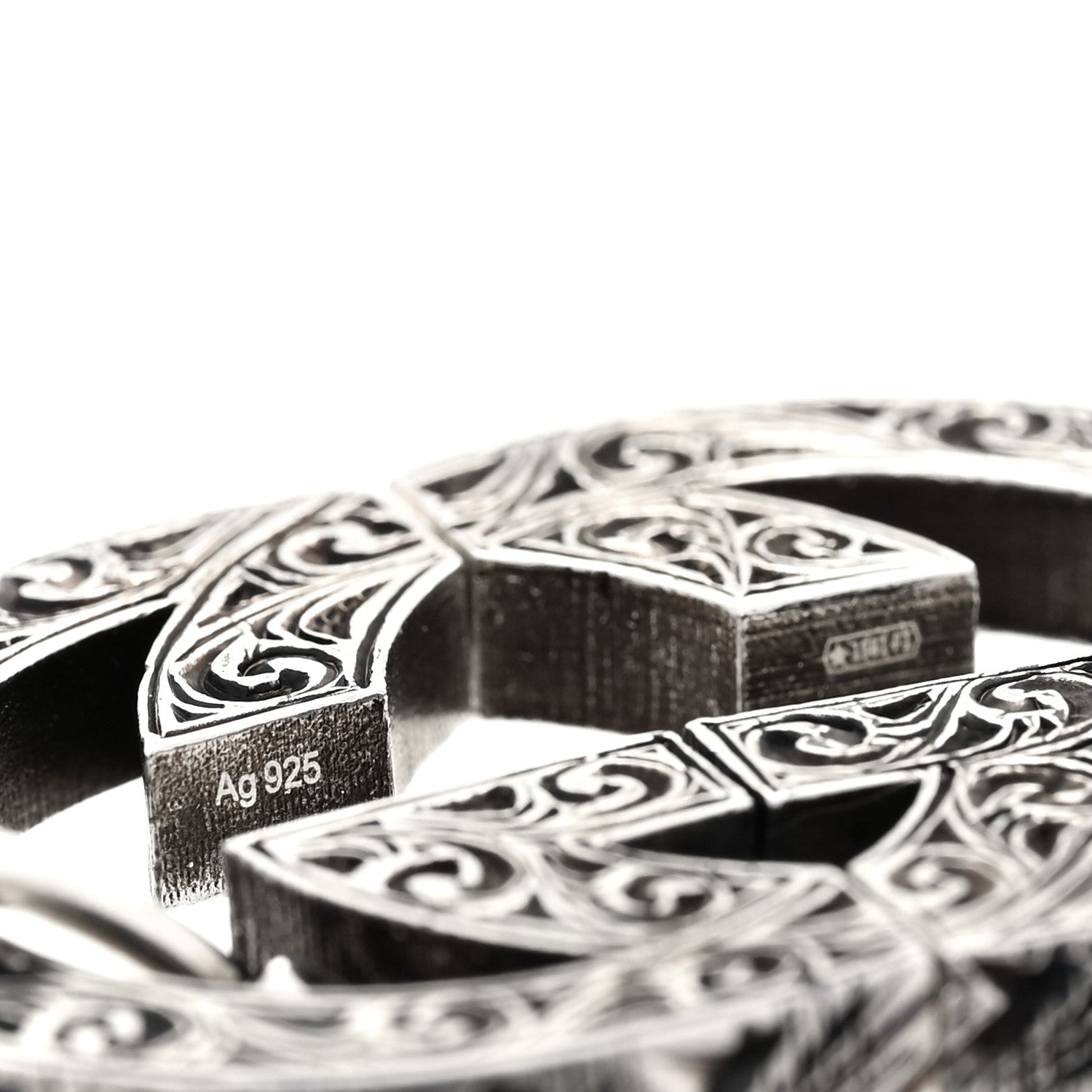 Gucci Metal Interlocking GG Keyring Silver 4 of 5