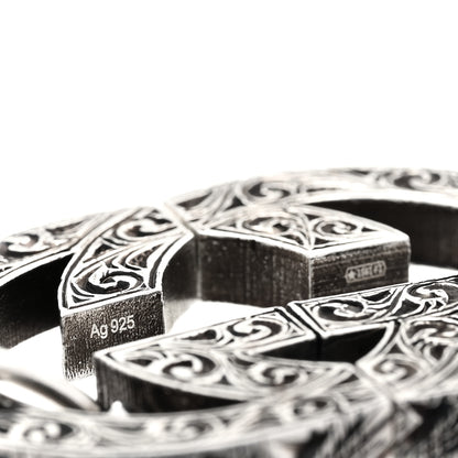 Gucci Metal Interlocking GG Keyring Silver 4 of 5