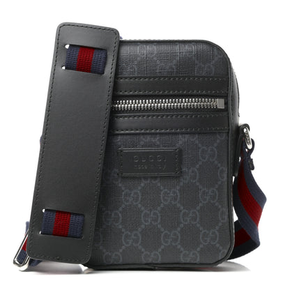 Gucci GG Supreme Monogram Appia Calfskin Web Small Camera Messenger Bag Grey 1 of 10
