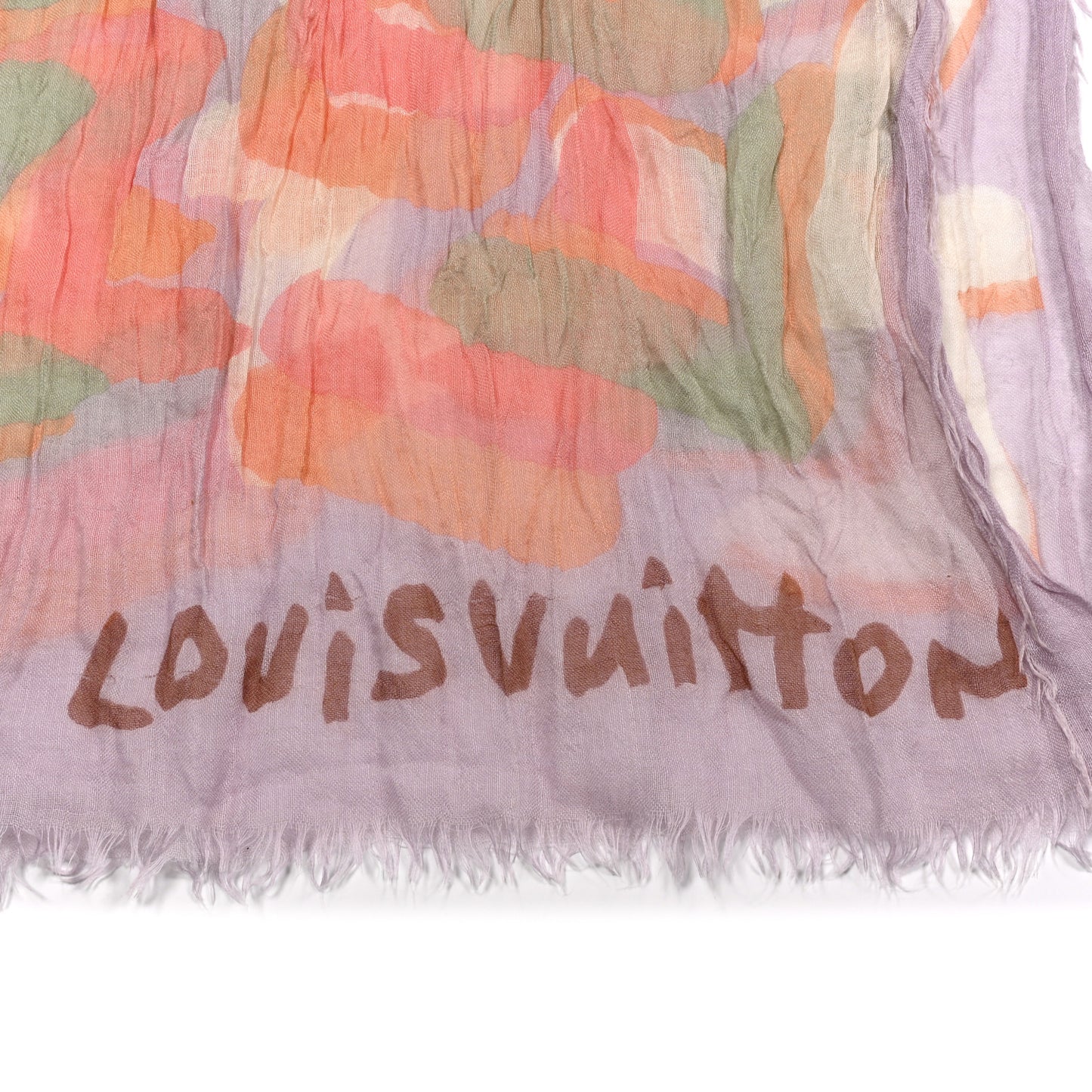Cashmere Silk Graffiti Stole Purple