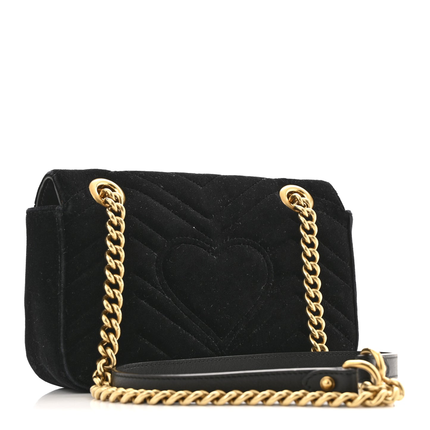 Velvet Matelasse Mini GG Marmont Shoulder Bag Black
