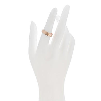 Hermes 18K Rose Gold Diamond PM Kelly Ring 53 6.5 2 of 5