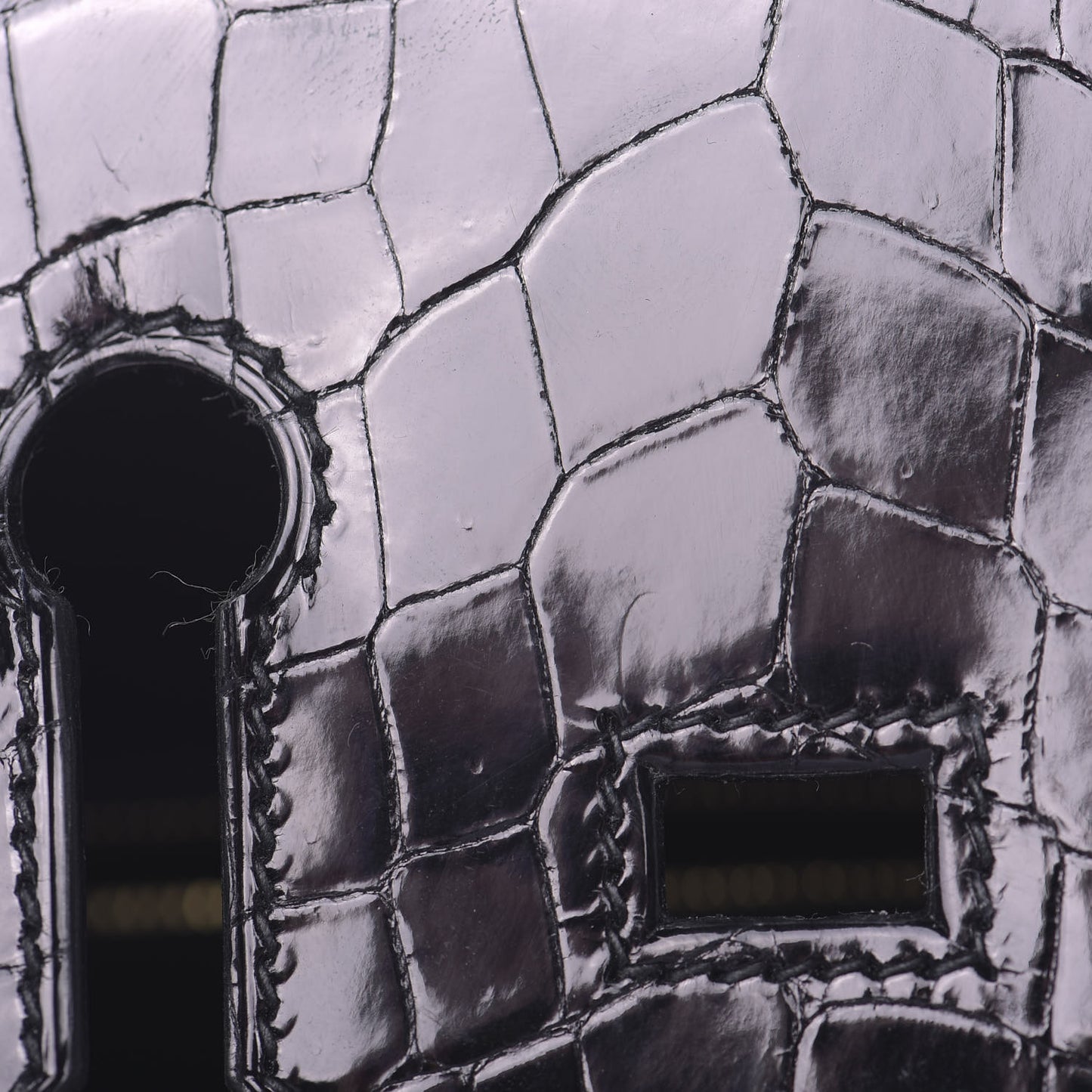 Taurillon Novillo Shiny Niloticus Crocodile Birkin Touch 25 Black
