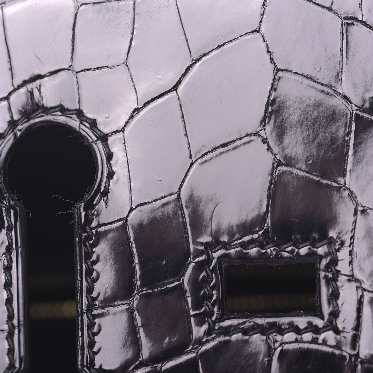 Hermes Taurillon Novillo Shiny Niloticus Crocodile Birkin Touch 25 Black 15 of 42