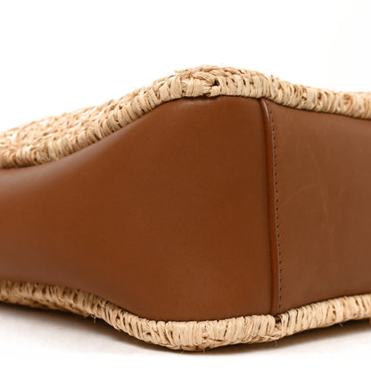 Saint Laurent Raffia Calfskin Le 5 A 7 Baby Hobo Natural Brick 9 of 10