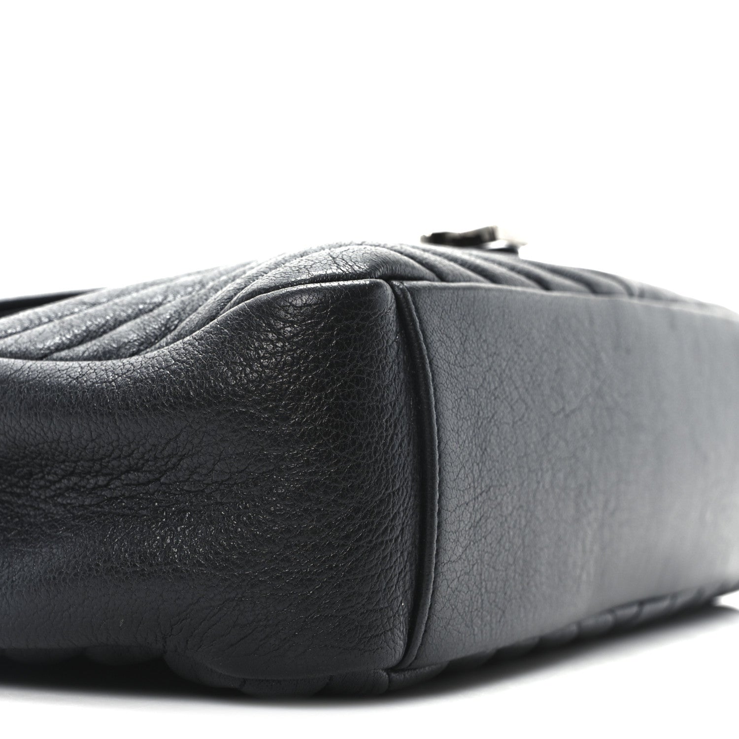 Saint Laurent Sheepskin Matelasse Chevron Monogram Large College Satchel Black 8 of 9