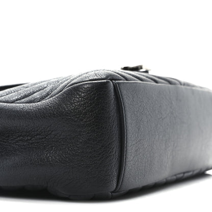 Saint Laurent Sheepskin Matelasse Chevron Monogram Large College Satchel Black 8 of 9