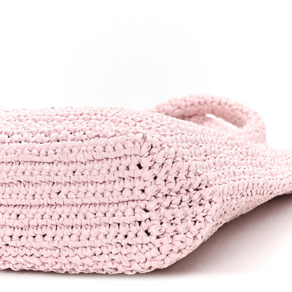 Prada Yarn Raffia Effect Crochet Small Logo Tote Alabastro 10 of 10