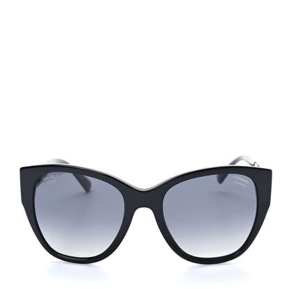 Chanel Acetate Polarized Butterfly CC Sunglasses 5412 Black 2 of 8