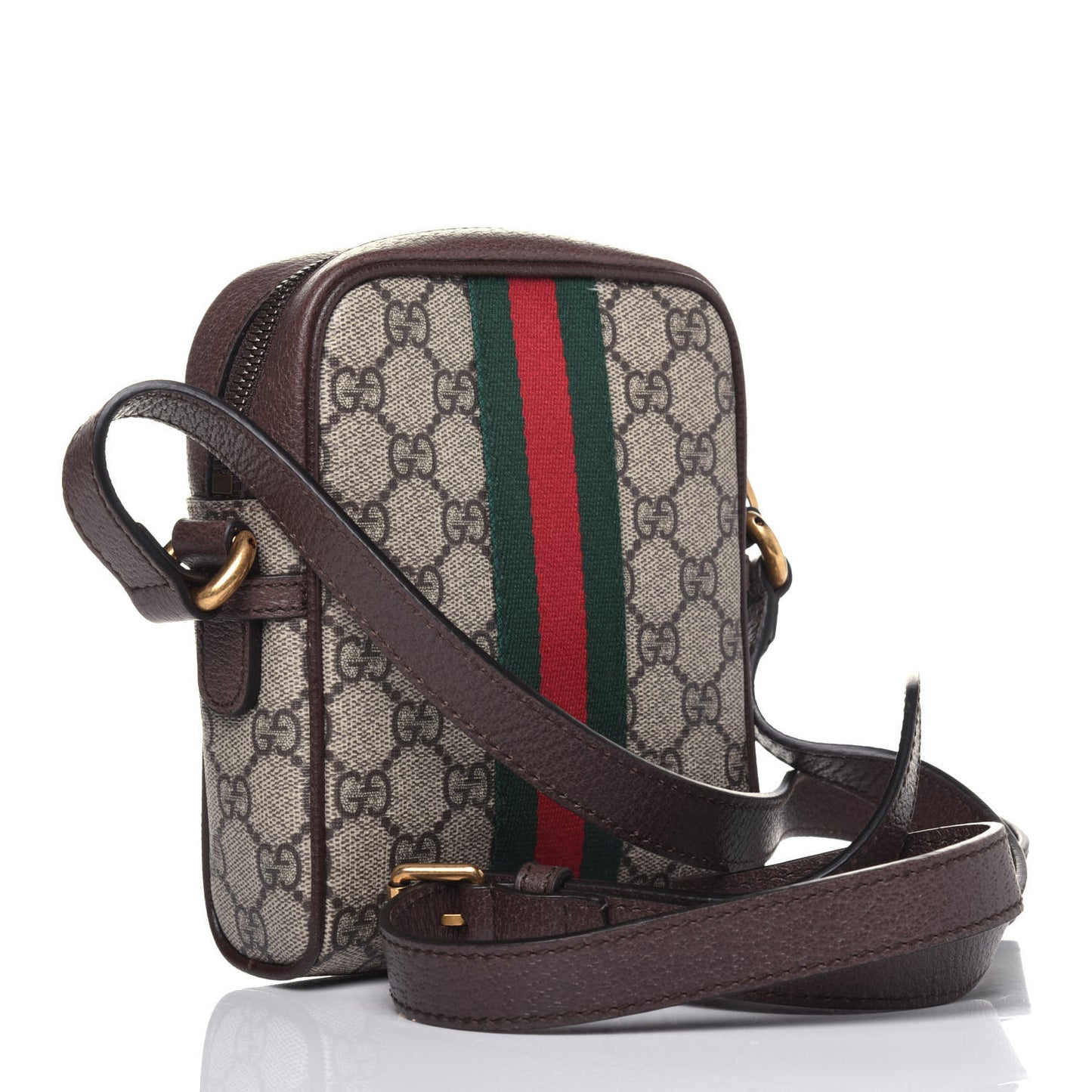 GG Supreme Monogram Web Mini Ophidia Messenger Brown