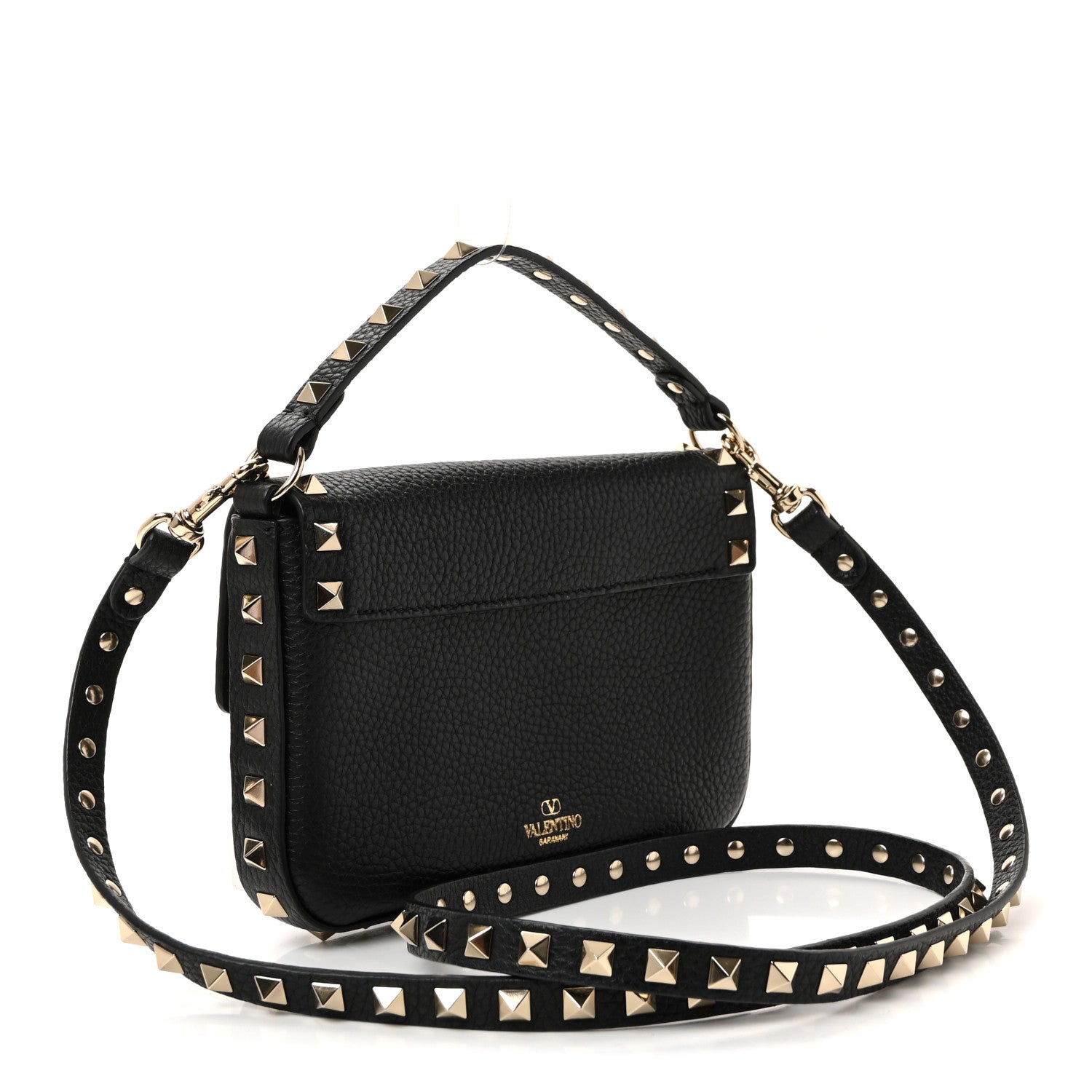 Valentino Garavani Grainy Calfskin Rockstud Crossbody Pouch Black 3 of 10