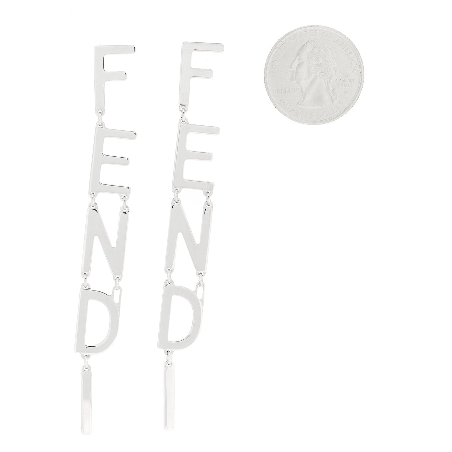 Metal Signature Earrings Silver