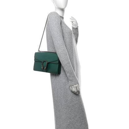 Gucci Pebbled Calfskin Small Dionysus Shoulder Bag Emerald 3 of 14
