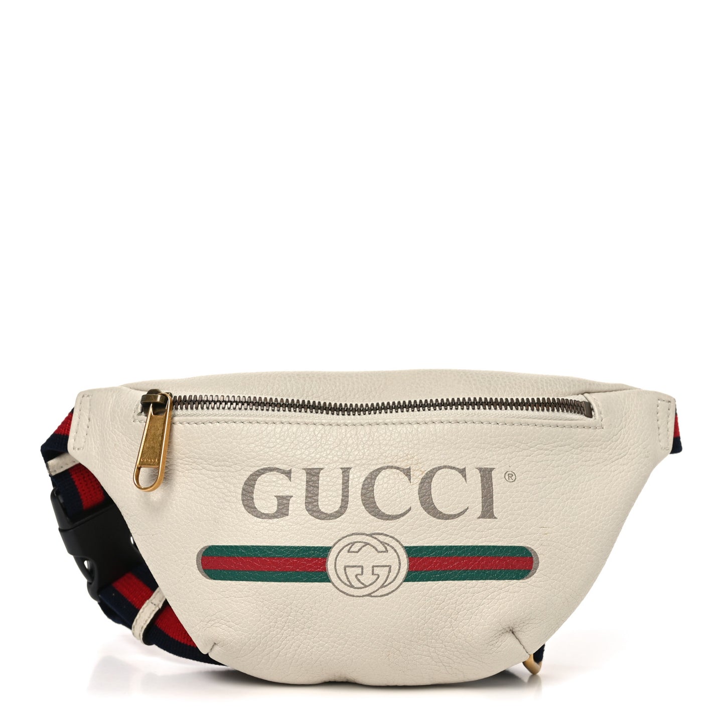 Grained Calfskin Small Logo Belt Bag White