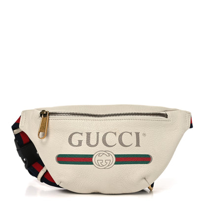 Gucci Grained Calfskin Small Logo Belt Bag White 1 of 9